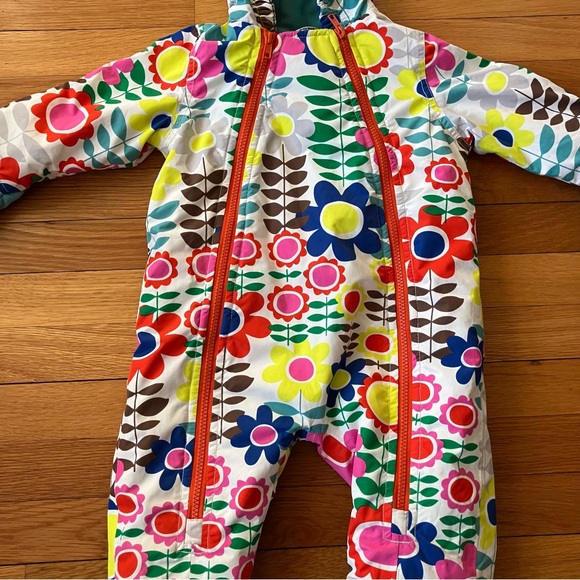 Baby Boden Colorful Floral One Piece Snowsuit Booties Fleece Lined 12-18 - Picture 2 of 13